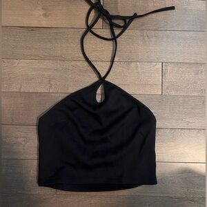 Black Zara halter tie top